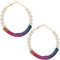 Purple Pink Multicolor Pearl Mini Hoop Earrings