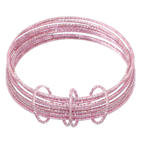 Pink Thin Multi Line Bangle Bracelets