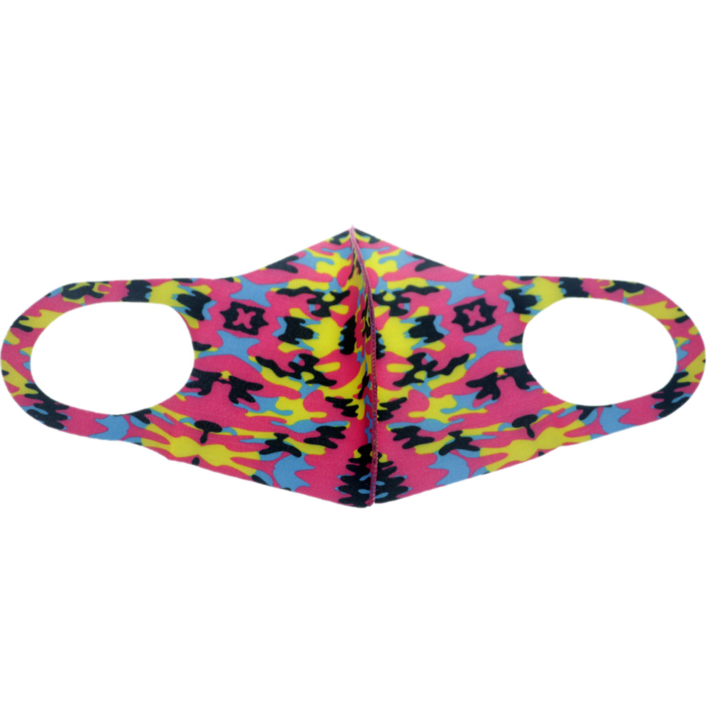 Pink Multicolor Camouflage Face Mask