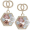 Pink Faux Gemstone Double Circle Post Earrings