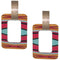 Pink Multicolor Tribal Pattern Rectangle Wooden Earrings