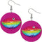 Pink Multicolor Big Lip Wooden Earrings