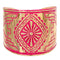 Pink Double Sided Art Deco Metal Cuff Bracelet