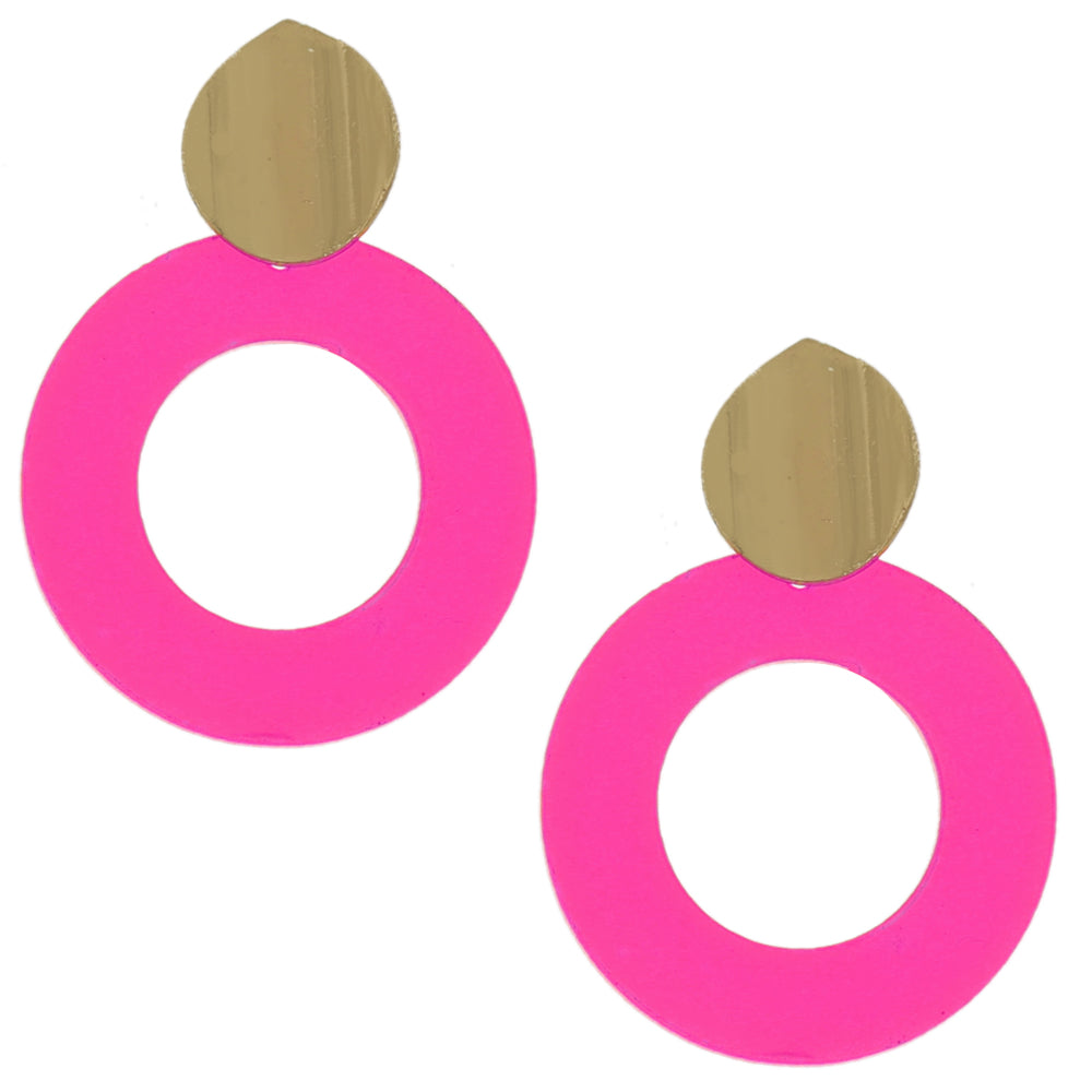 Pink Translucent Resin Earrings