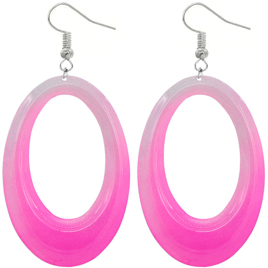 Pink Ombre Oval Earrings