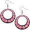 Pink Glossy Open Circle Thin Metal Earrings