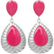 Pink Pear Shaped Post Earrings