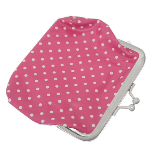 Pink Polka Dot Kisslock Coin Purse Wallet