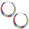 Pink Multicolor Glitter Hoop Earrings