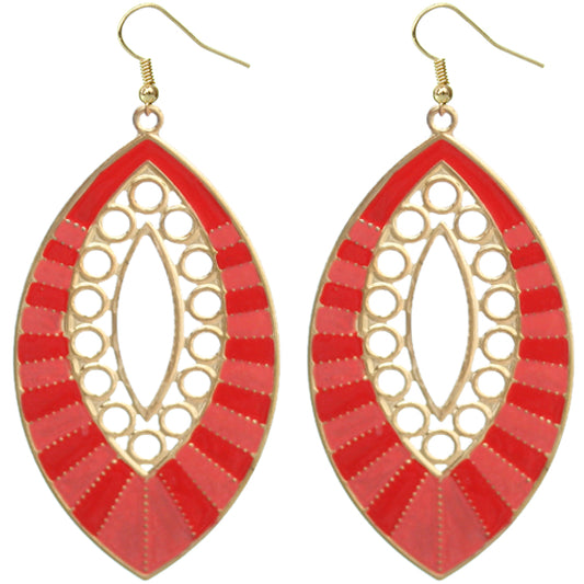 Red Pink Dangle Earrings