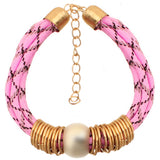 Pink Ringlet Cord Bracelet