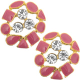 Pink Rhinestone Multi-Shape Post Earrings