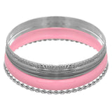 Pink 5-piece Twist Stacked Bracelet Set