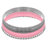 Pink 5-piece Twist Stacked Bracelet Set