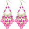 Pink beaded clubwear earrings