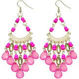 Pink beaded clubwear earrings