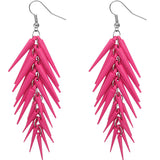 Pink Spike Cascade Dangle Earrings
