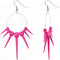 Pink Gradual Spiked Hoop Earrings