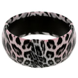 Pink White Spotted Cheetah Bangle Bracelet