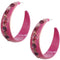 Pink Bedazzled Rhinestone Hoop Earrings
