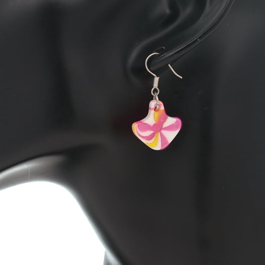 Pink Swirl Candy Dangle Mini Earrings
