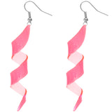 Pink Swirl Icicle Dangle Earrings