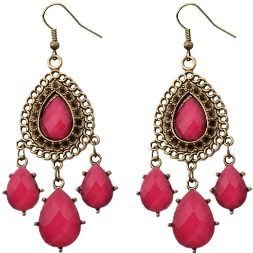 Pink Drop Dangle Earrings