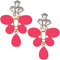 Pink Teardrop Rhinestone Elegant Post Earrings