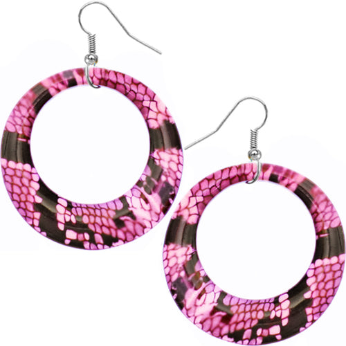 Pink Snake-like Earrings