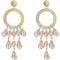 Pink Transparent Beaded Hoop Dangle Earrings