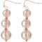 Pink Transparent Triple Ball Drop Earrings