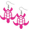 Pink Sea Turtle Wooden Earrings