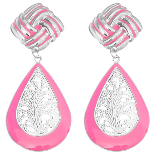 Pink filigree earrings