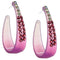 Pink Two Tone Rhinestone Hoop Earrings