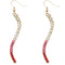 Pink Two Tone Ombre Rhinestone Curve Dangle Earrings
