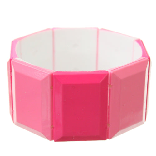 Pink Square Two Tone Stretch Bracelet