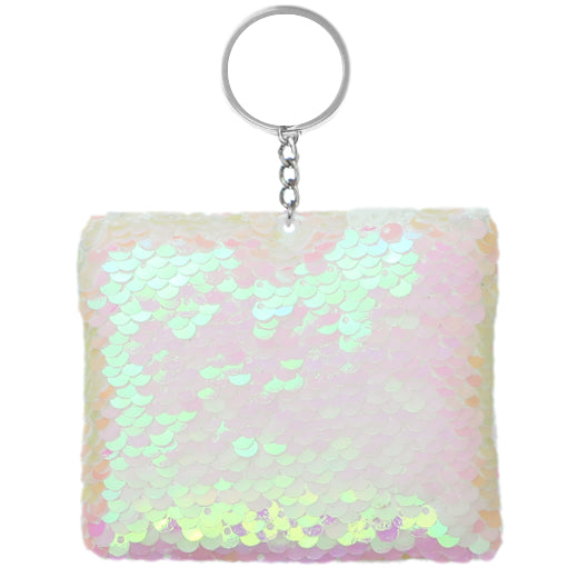 Pink Plush Sequin Keychain