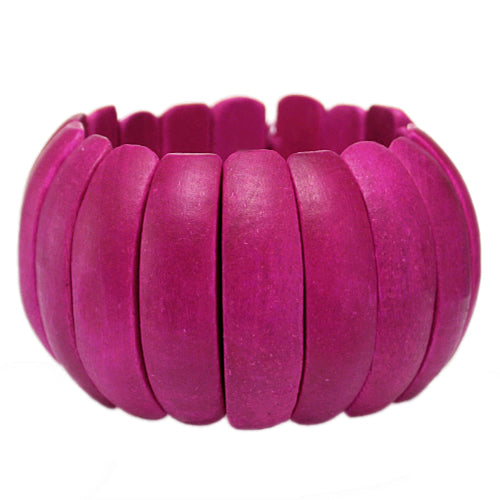 Pink Wooden Arch Stretch Bracelet