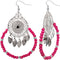 Pink Wooden Beaded Dream Catcher Earrings