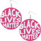 Pink Wooden Black Lives Matter Earrings