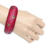 Pink Wooden Cutout Bangle Bracelet