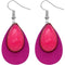 Pink Wooden Double Teardrop Earrings