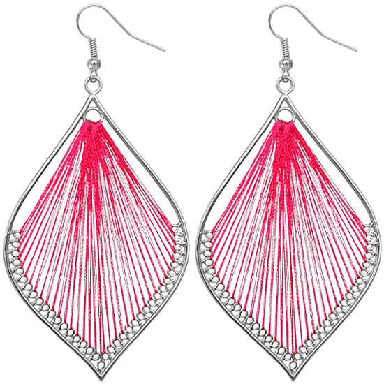 Pink Woven Earrings