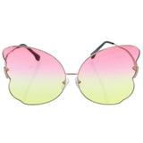 Pink Yellow Butterfly Shaped Gradient Tinted Sunglasses