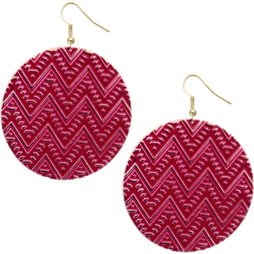 Pink chevron earrings