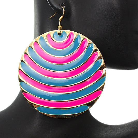 Blue striped earrings