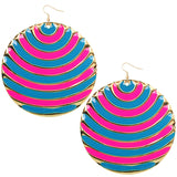Pink striped earrings