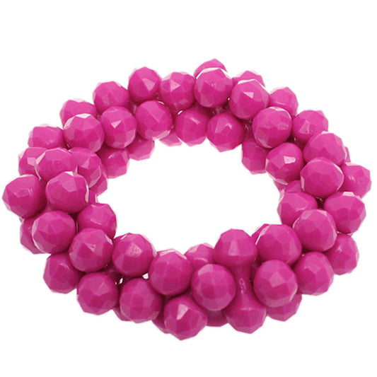 Pink Beaded Barbell Stretch Bracelet