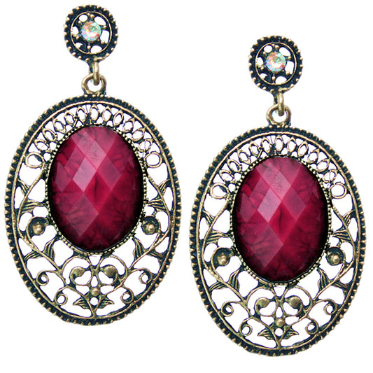 Pink Beaded Cutout Post earrings