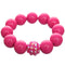 Pink Large Fireball Beaded Stretch Bracelet